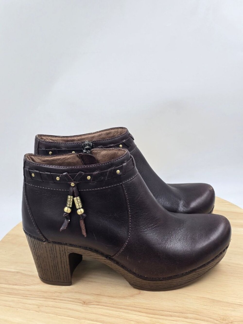 Dansko Dabney Leather Ankle Boots Womens sz EU 38 U.S 7.5-8